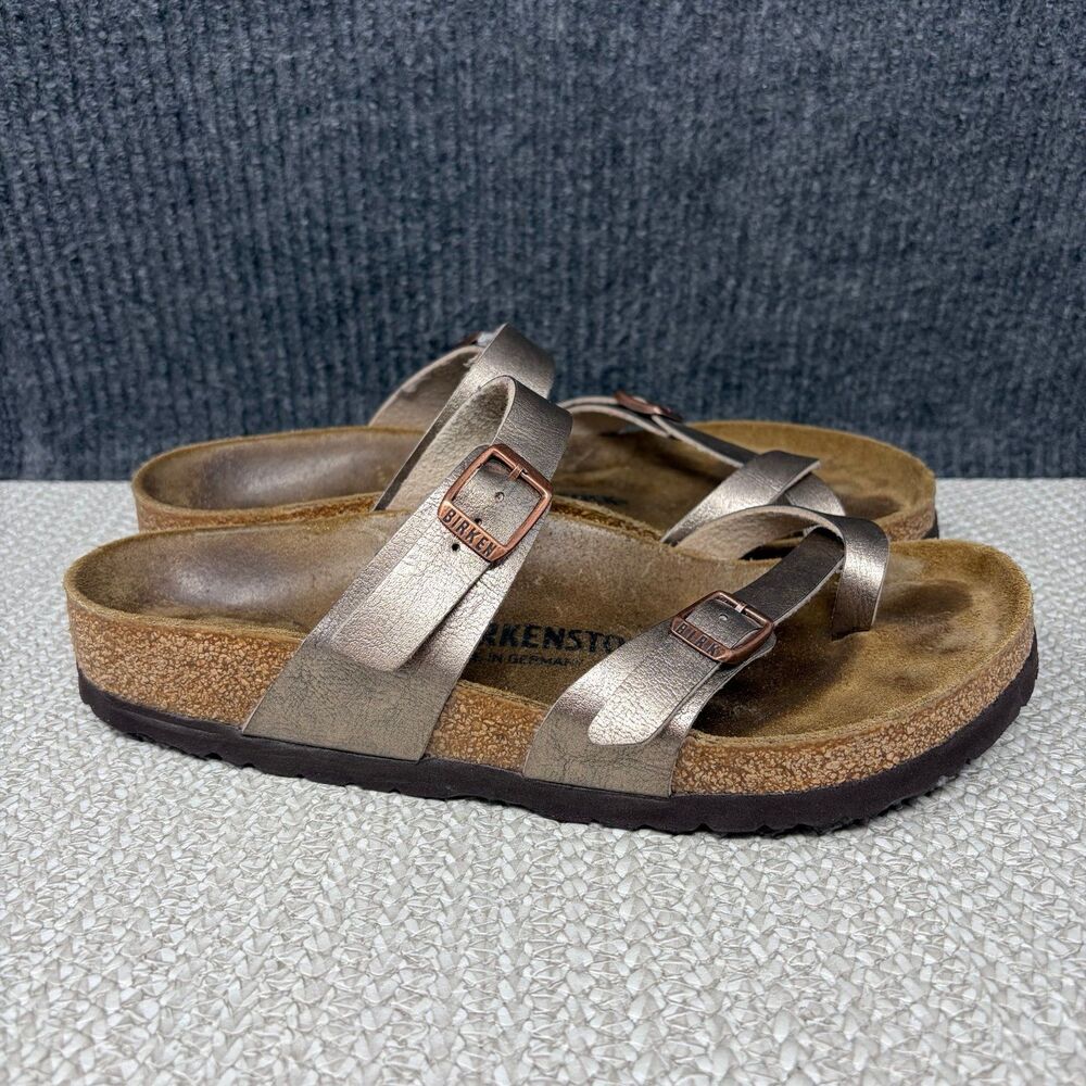 Birkenstock Mayari Thong Sandals Graceful Taupe Bronze Leather Women’s 39 US 8